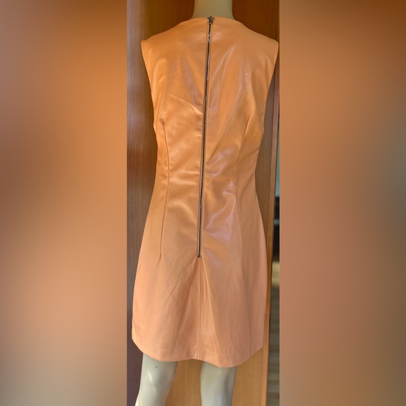 NWOT House of Harlow, Vegan Leather Papaya/Orange Dress Size Small - Picture 5 of 10